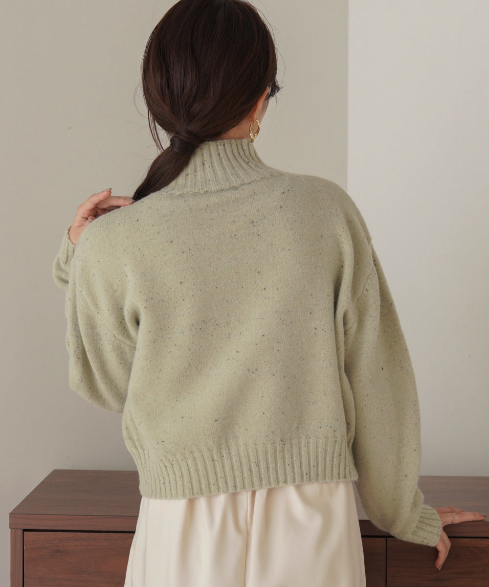 ［KNIT20％OFF］nep yarn high neck knit pullover