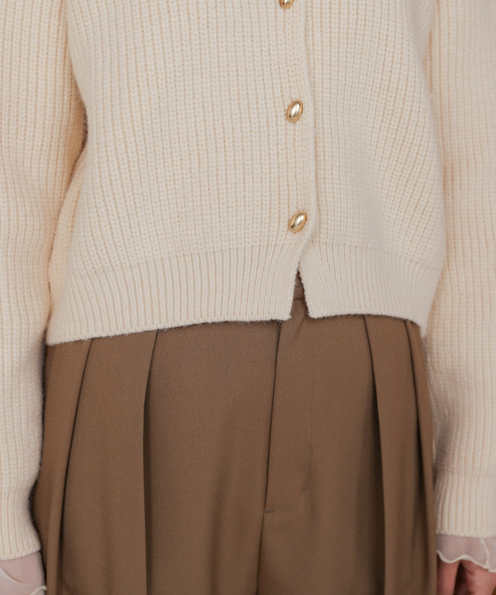 nuanced gold button cardigan