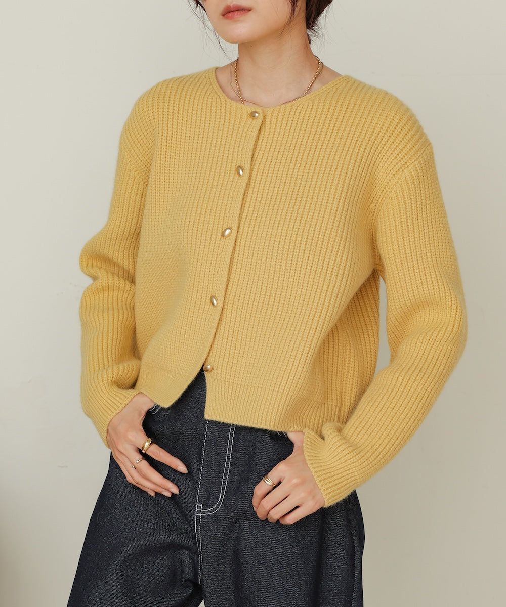 nuanced gold button cardigan