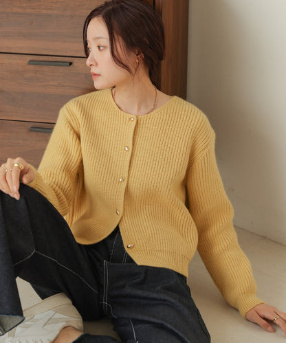 nuanced gold button cardigan