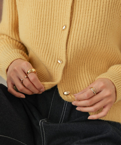 nuanced gold button cardigan