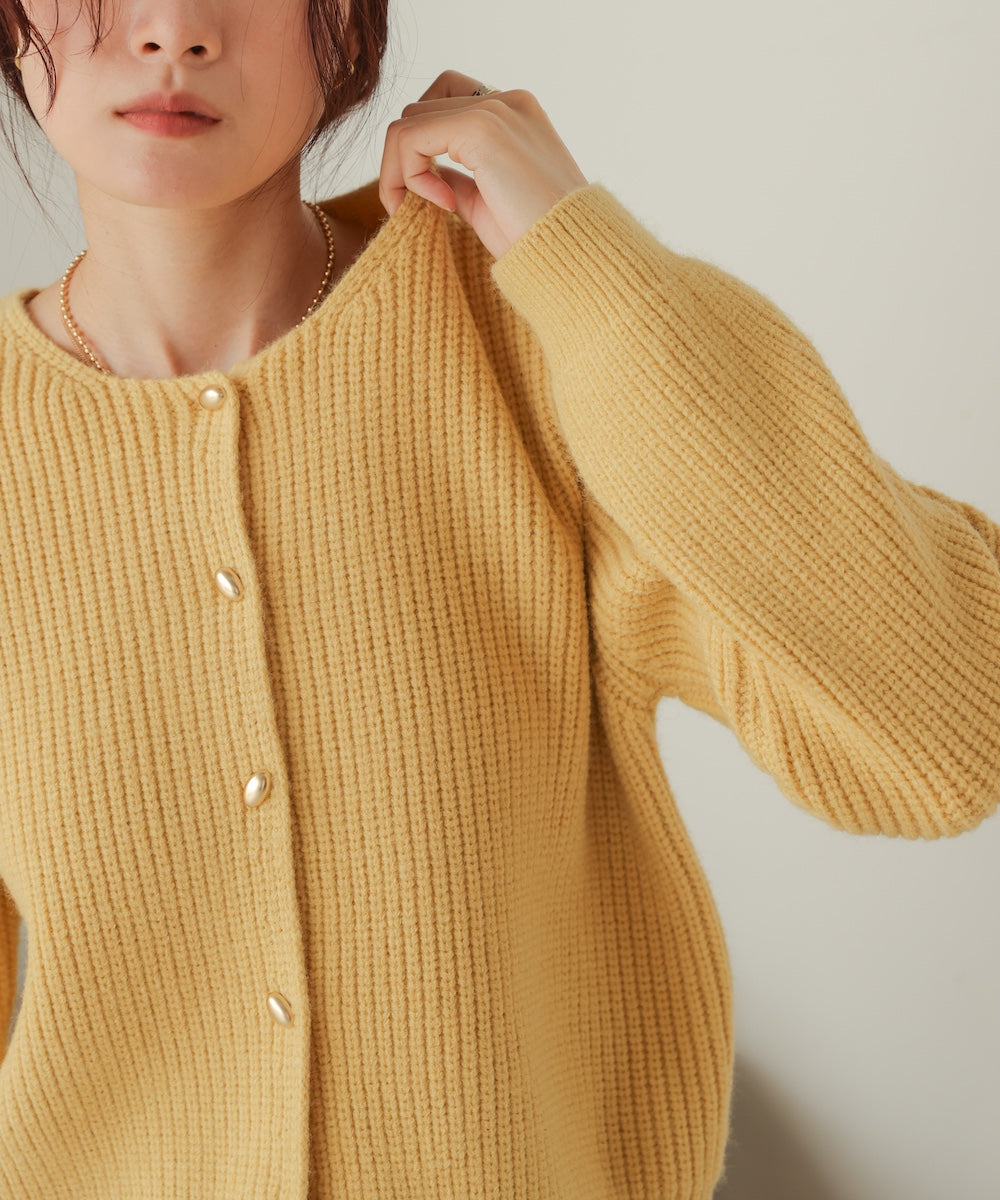 nuanced gold button cardigan