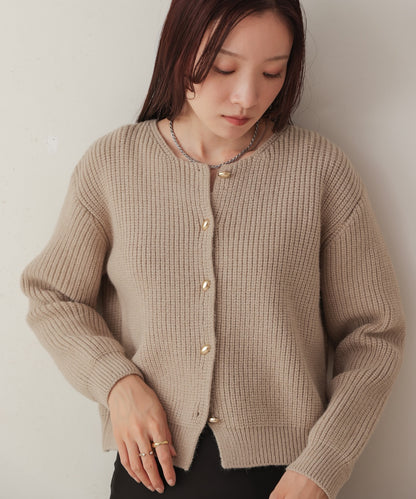 nuanced gold button cardigan