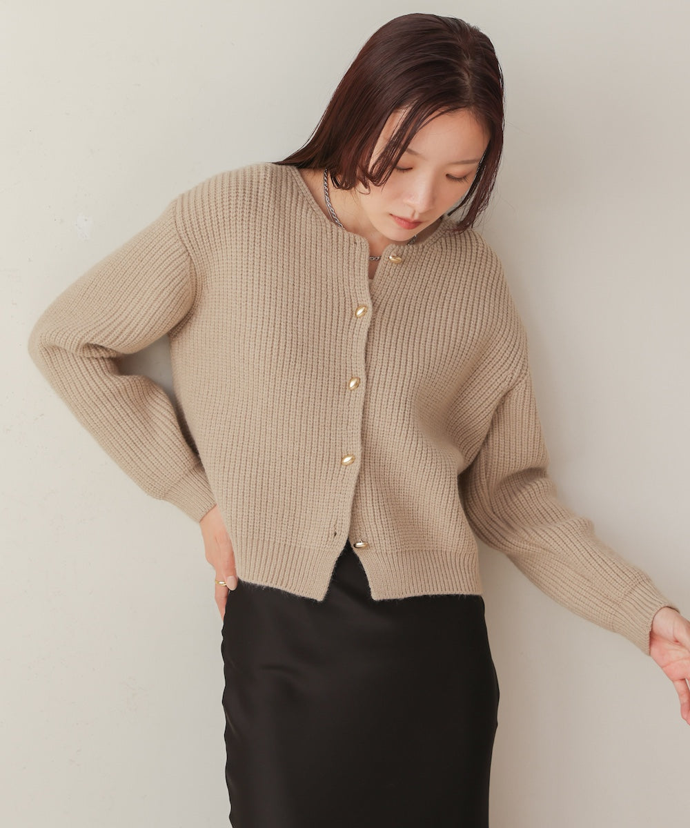 nuanced gold button cardigan