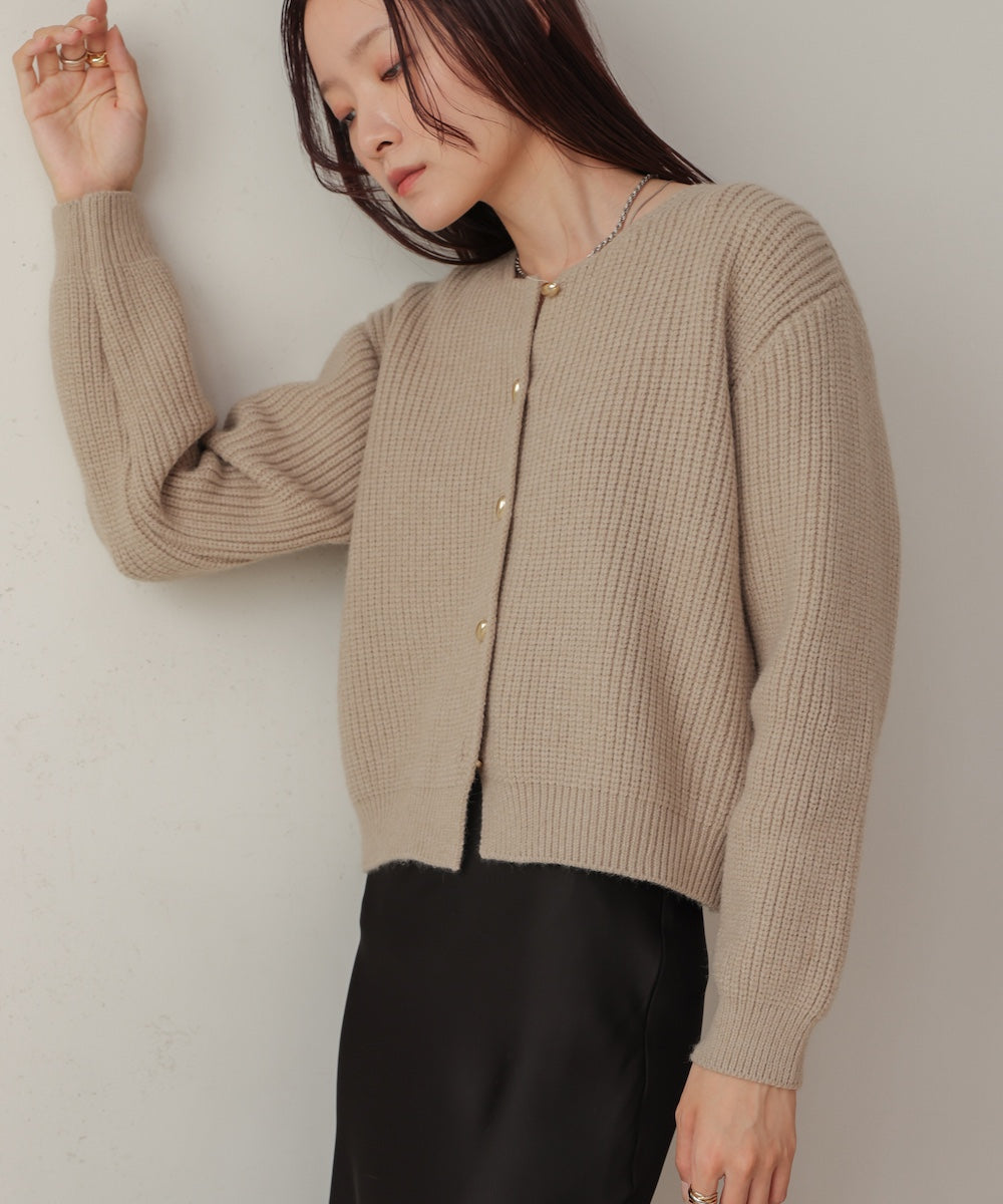 nuanced gold button cardigan