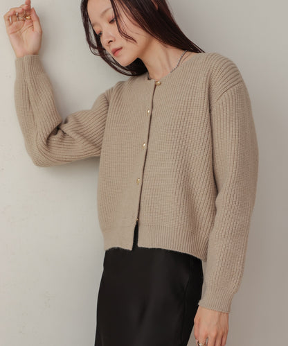 nuanced gold button cardigan