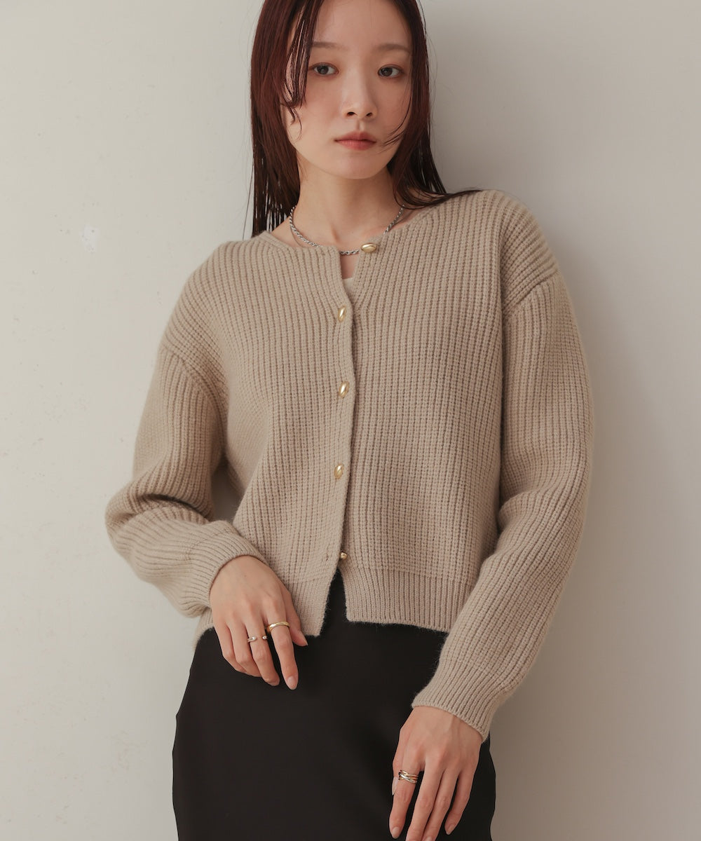 nuanced gold button cardigan