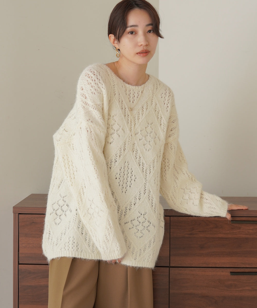 ［KNIT20％OFF］patterned melange knit