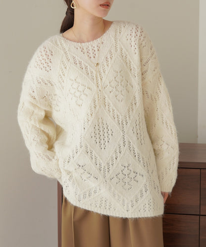 ［KNIT20％OFF］patterned melange knit