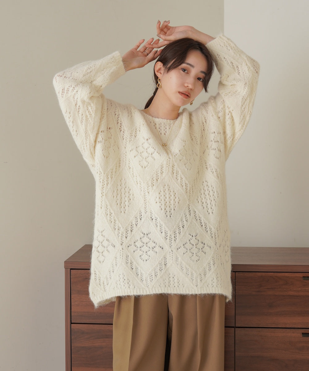 ［KNIT20％OFF］patterned melange knit