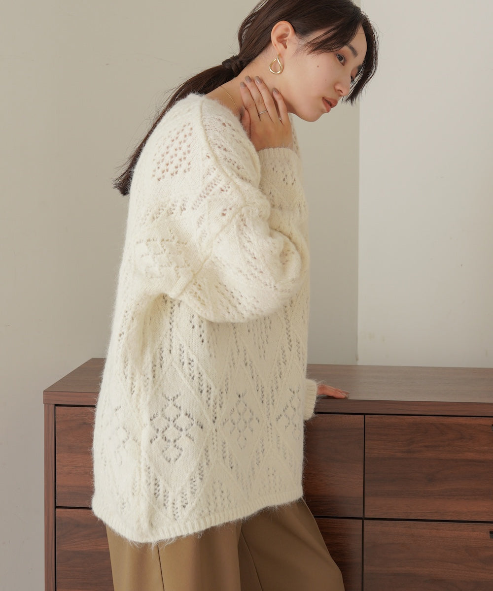 ［KNIT20％OFF］patterned melange knit