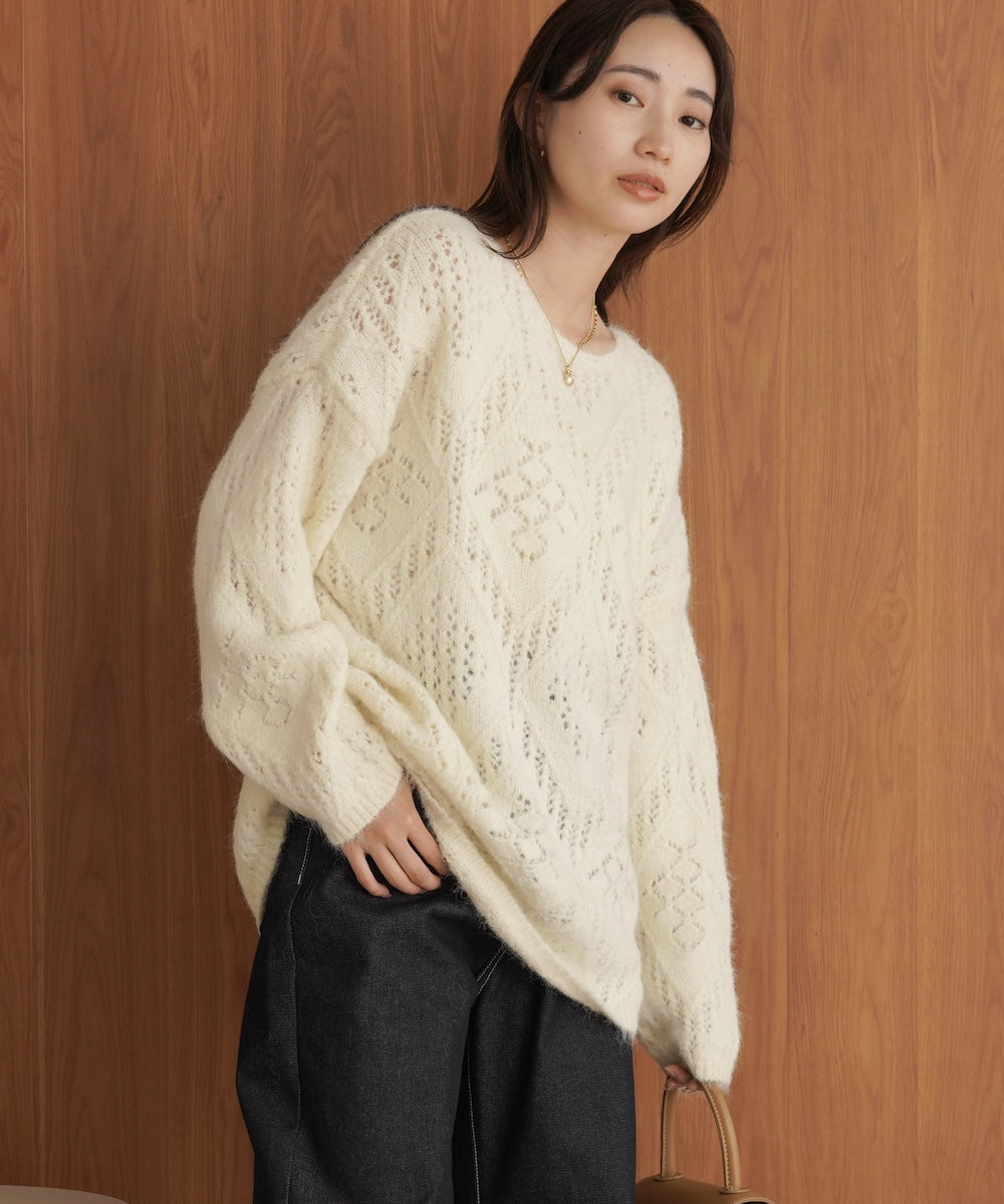 ［KNIT20％OFF］patterned melange knit