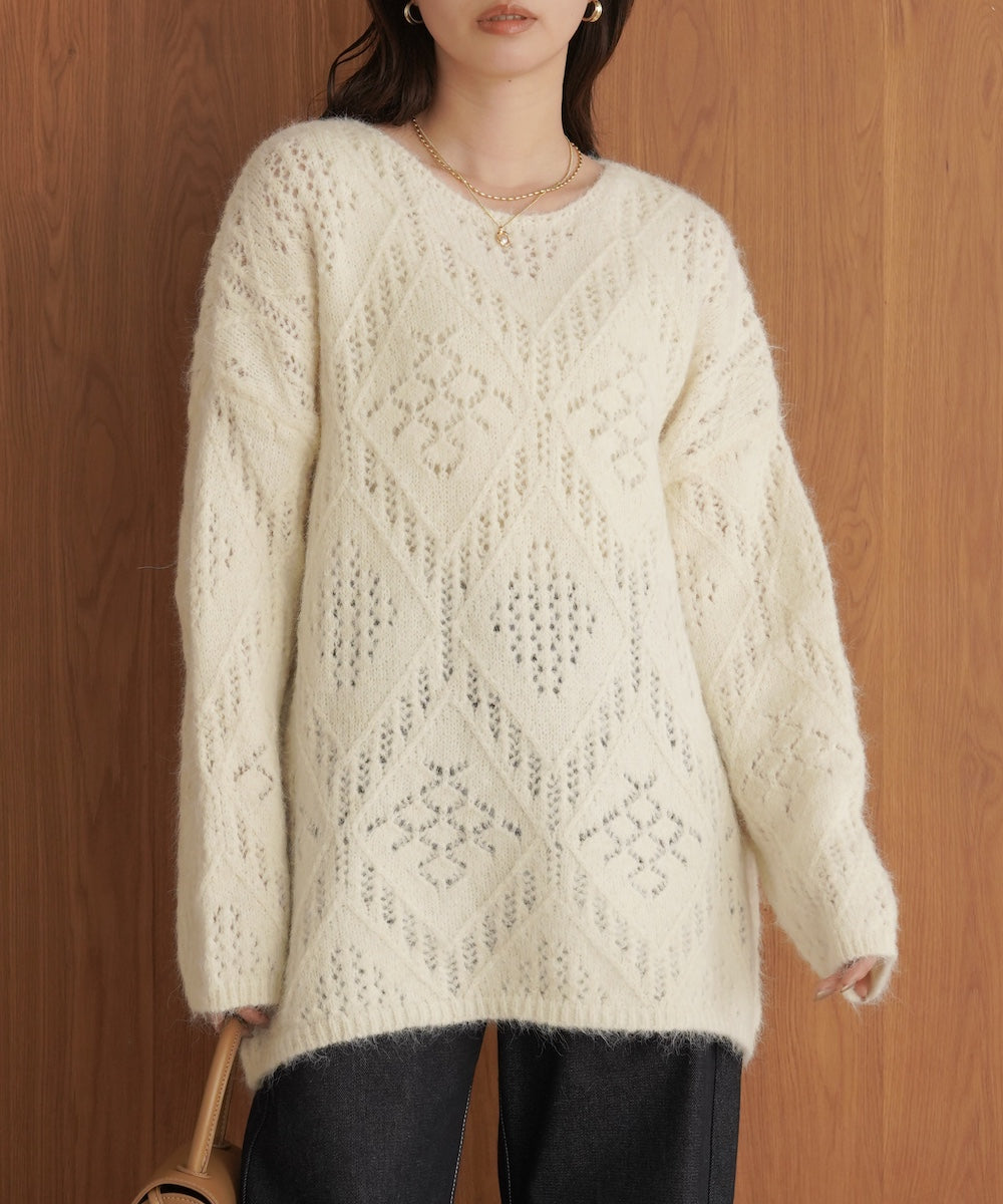 ［KNIT20％OFF］patterned melange knit