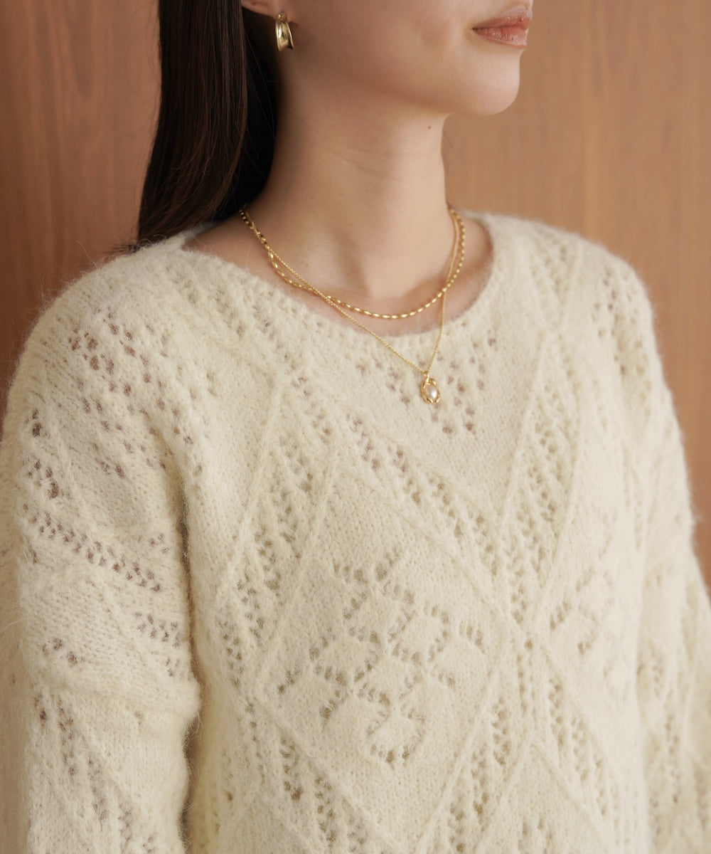 ［KNIT20％OFF］patterned melange knit