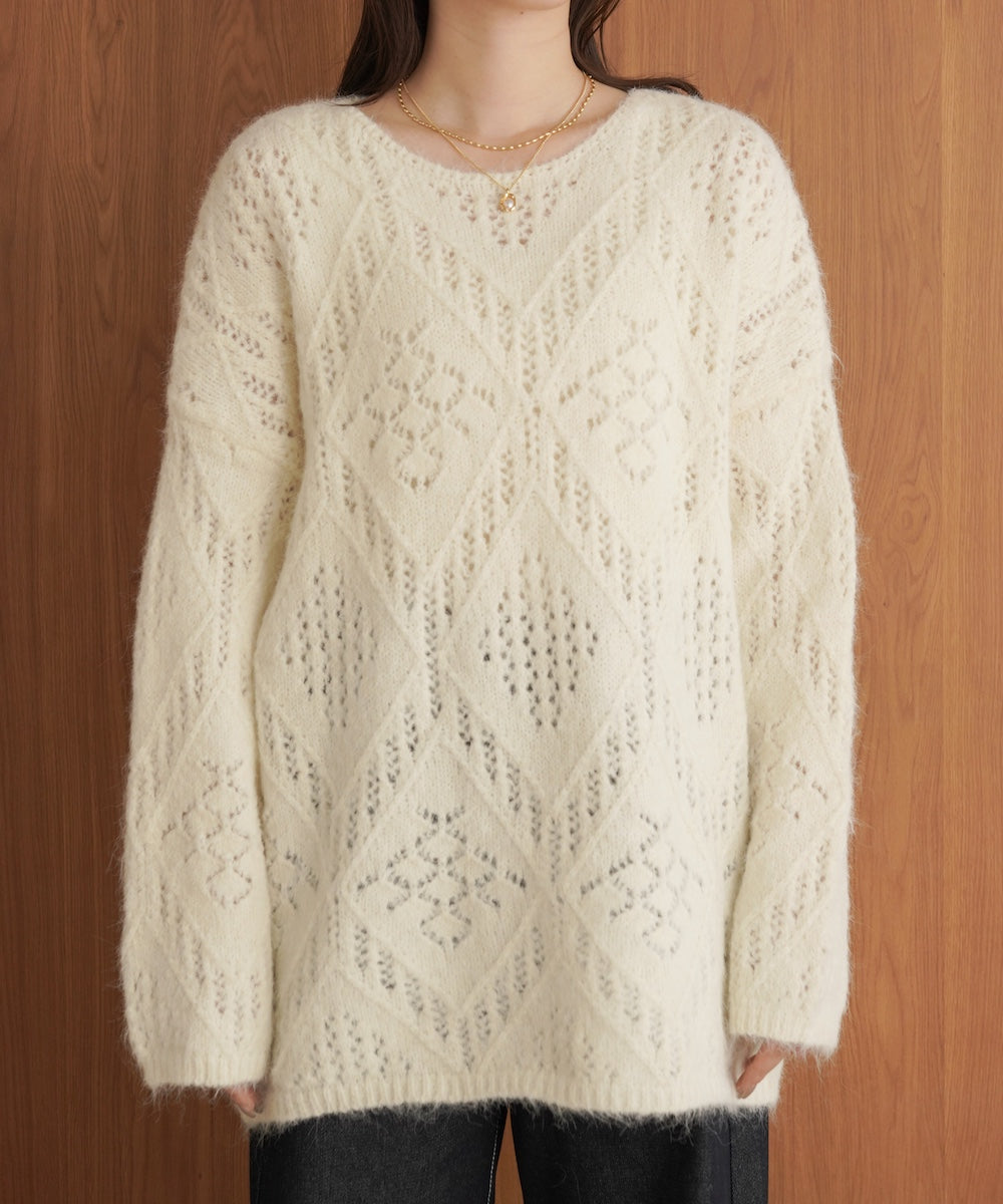 ［KNIT20％OFF］patterned melange knit