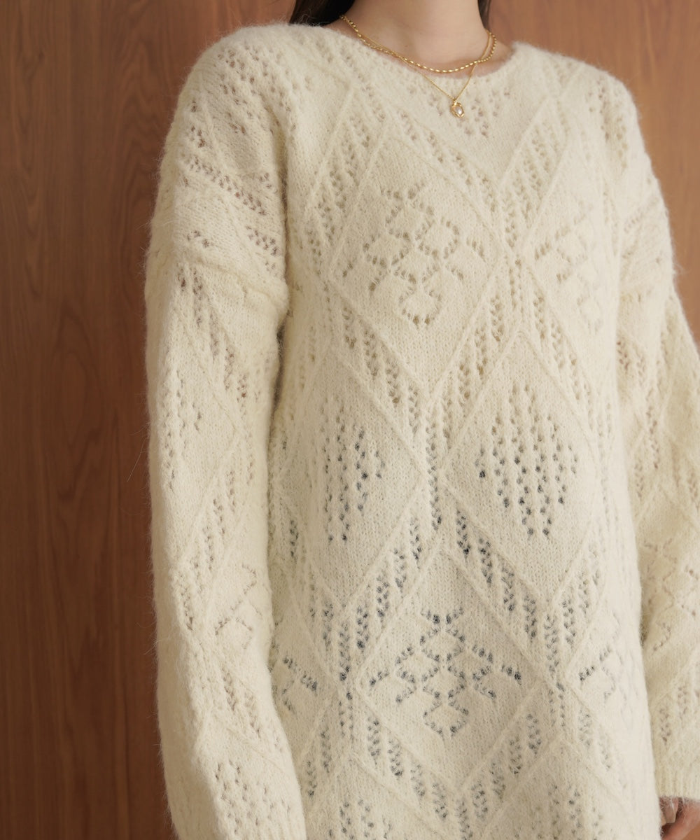 ［KNIT20％OFF］patterned melange knit