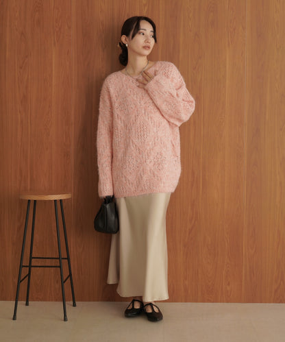 ［KNIT20％OFF］patterned melange knit