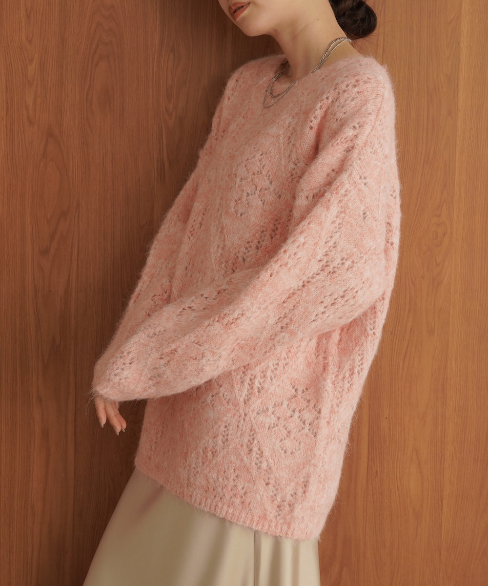 ［KNIT20％OFF］patterned melange knit