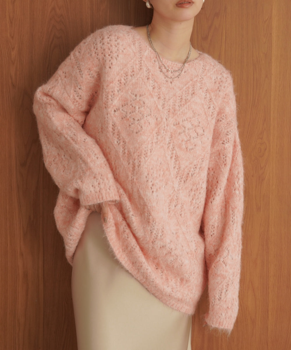 ［KNIT20％OFF］patterned melange knit