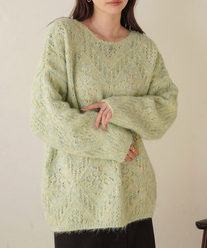 ［KNIT20％OFF］patterned melange knit