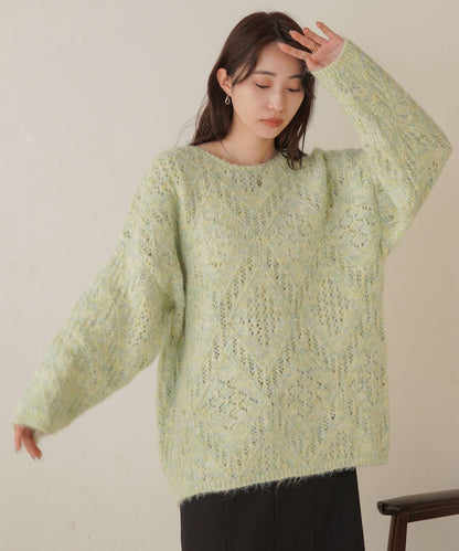 ［KNIT20％OFF］patterned melange knit