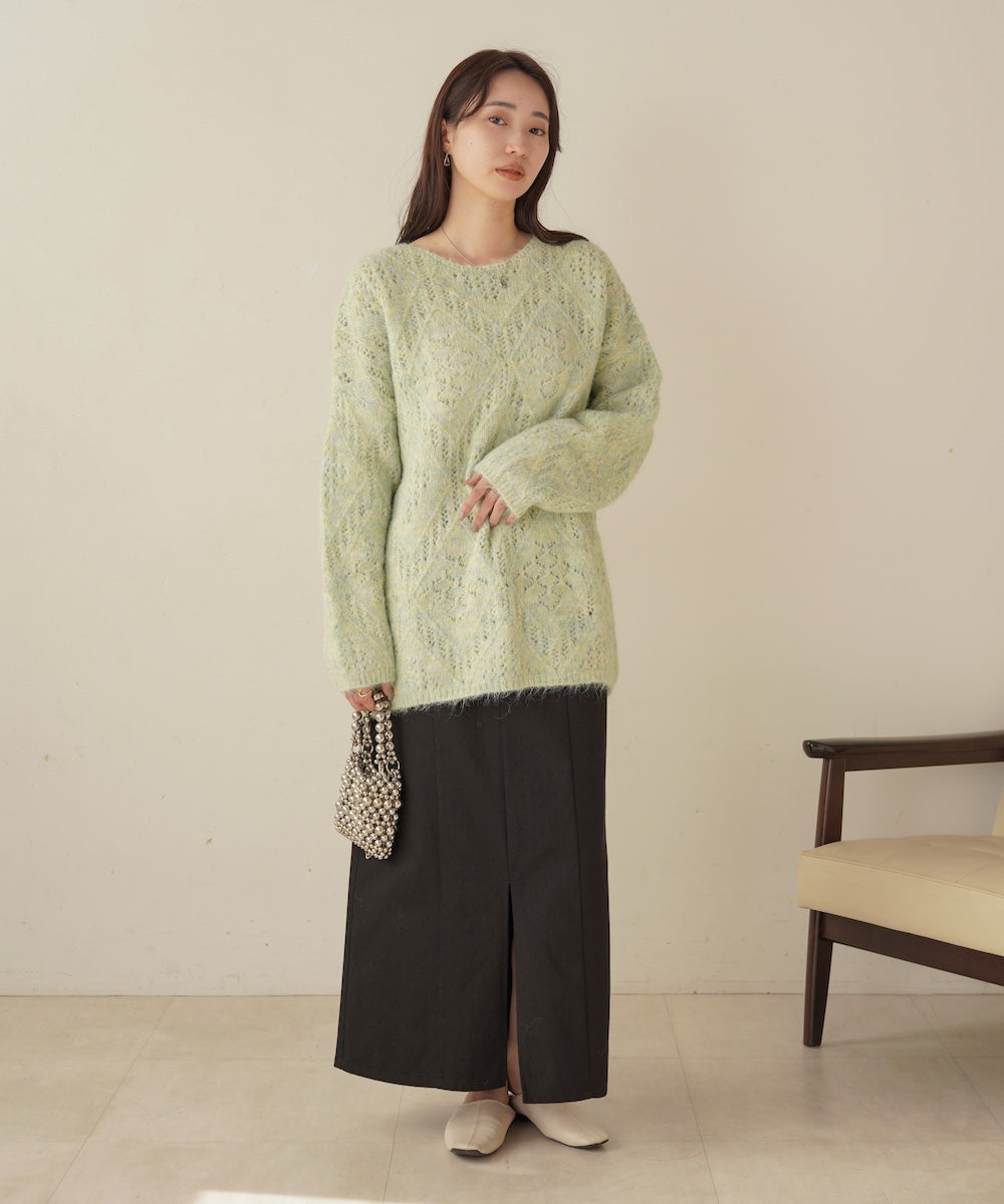 ［KNIT20％OFF］patterned melange knit