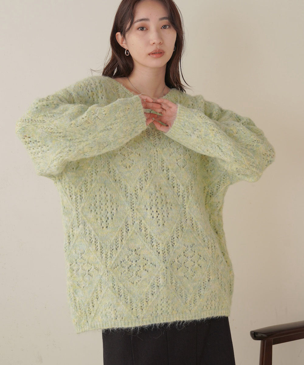 ［KNIT20％OFF］patterned melange knit