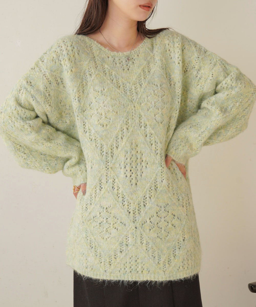 ［KNIT20％OFF］patterned melange knit