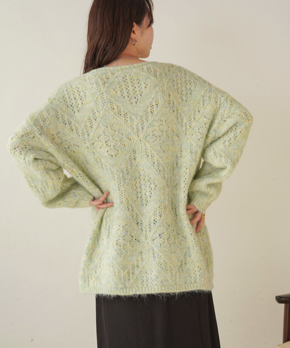 ［KNIT20％OFF］patterned melange knit