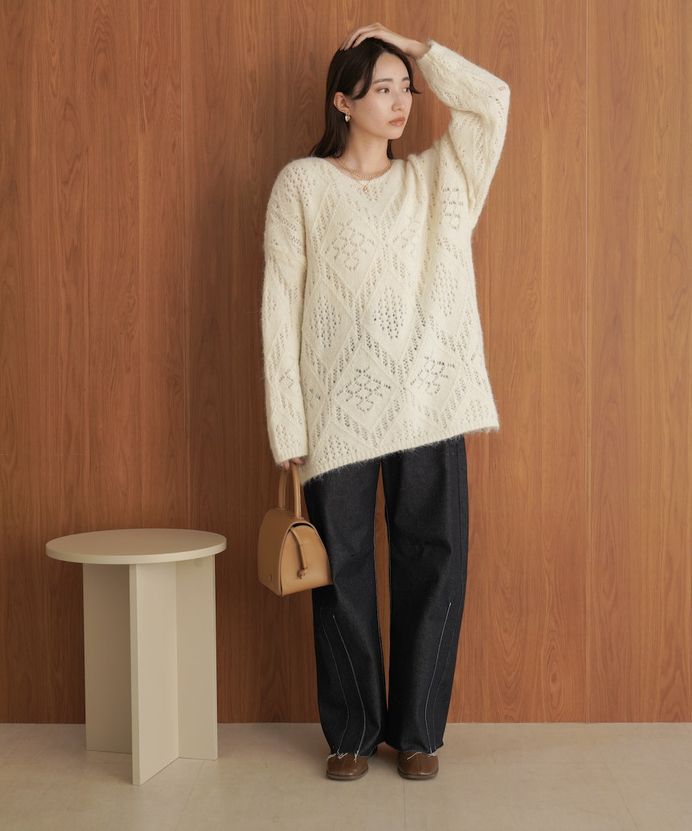 ［KNIT20％OFF］patterned melange knit