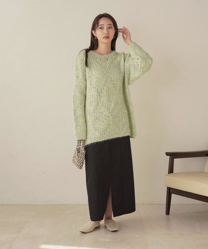 ［KNIT20％OFF］patterned melange knit