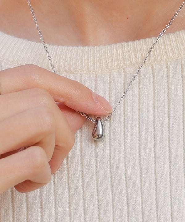 ステンレス Stainless Steel メタルドロップネックレス