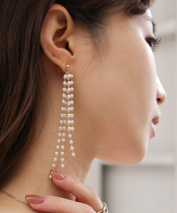 pearl long earrings