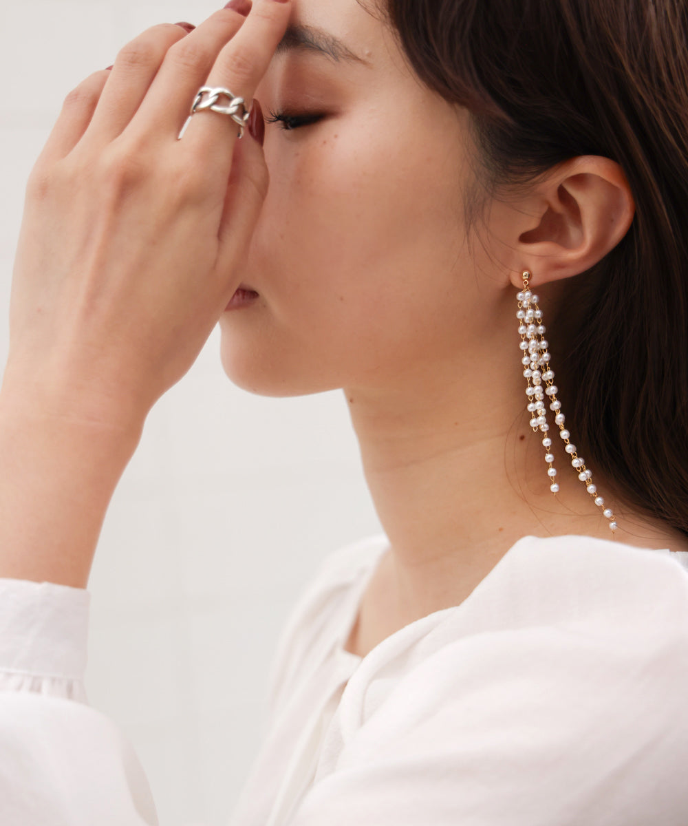 pearl long earrings