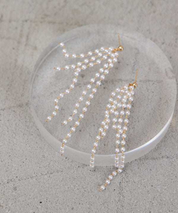 pearl long earrings