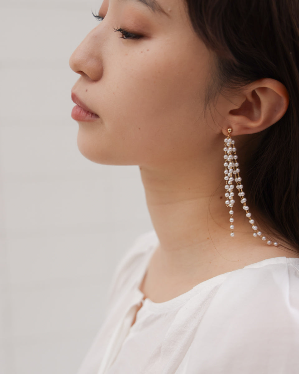 pearl long earrings