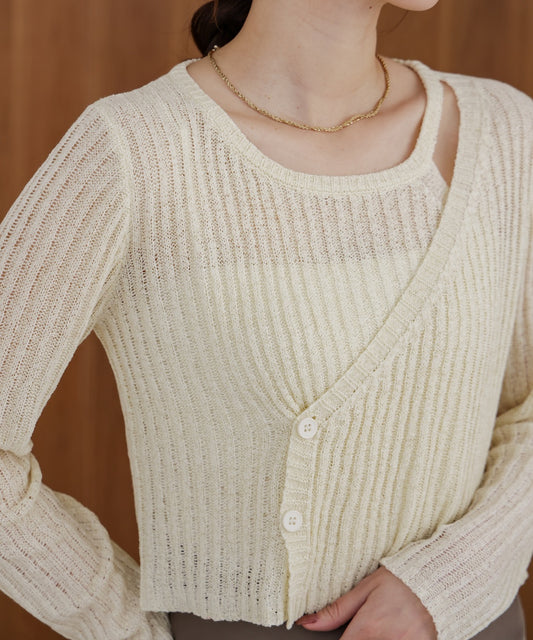 layered design knit top