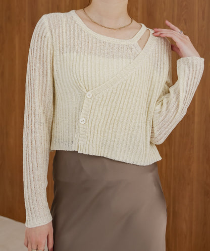 【公式サイト限定価格】layered design knit top