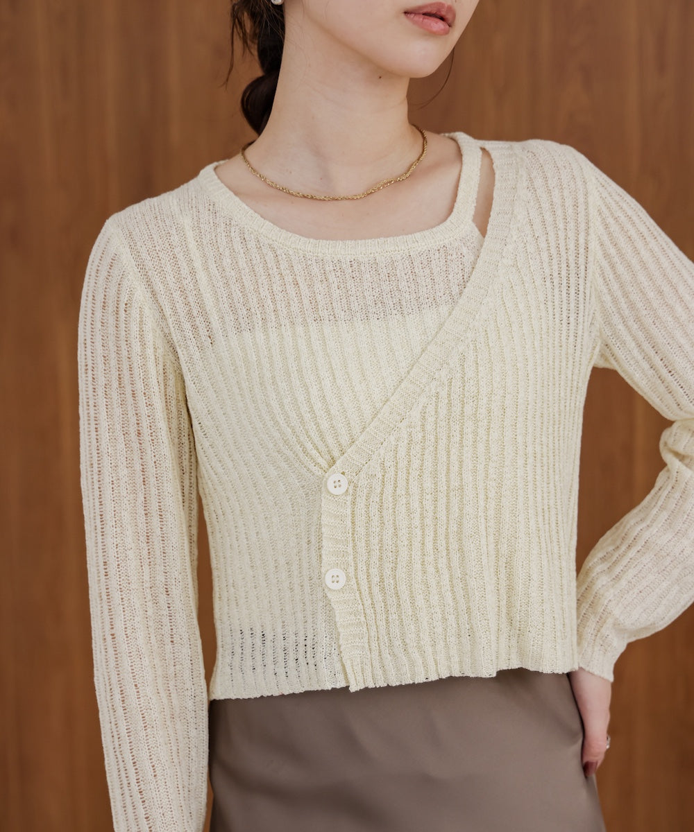 【公式サイト限定価格】layered design knit top