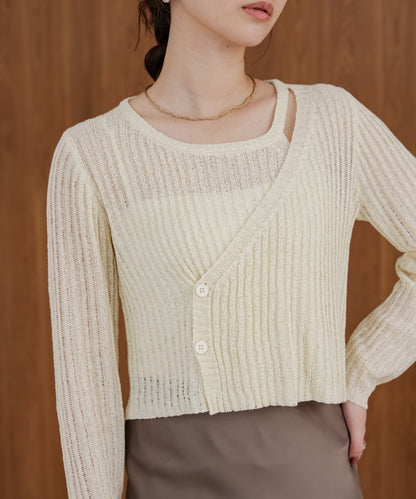 【公式サイト限定価格】layered design knit top