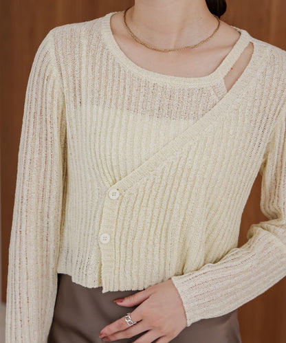 【公式サイト限定価格】layered design knit top