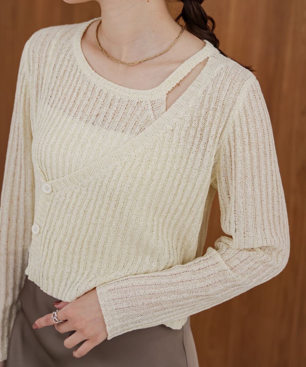 【公式サイト限定価格】layered design knit top