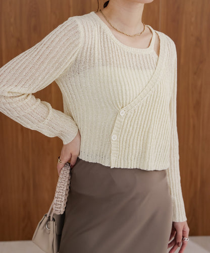 【公式サイト限定価格】layered design knit top