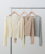 レイヤードデザインニットトップス