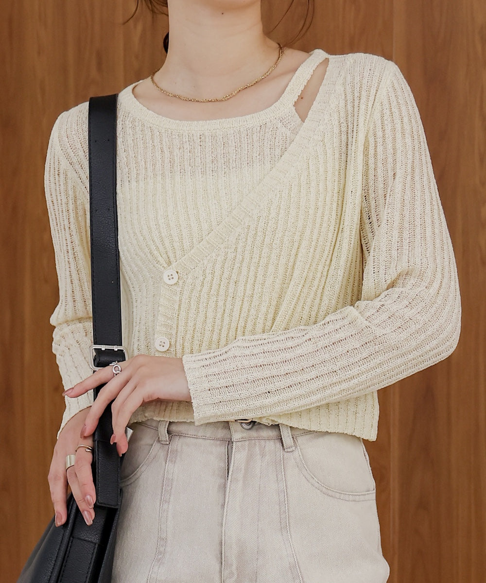 【公式サイト限定価格】layered design knit top