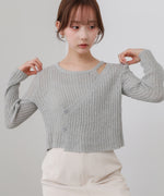 レイヤードデザインニットトップス