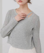 レイヤードデザインニットトップス