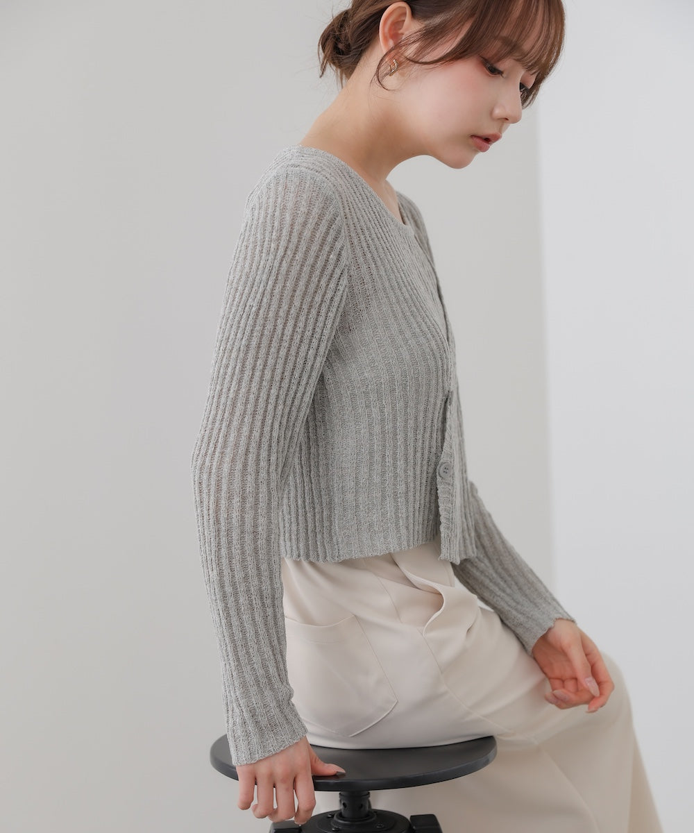 レイヤードデザインニットトップス