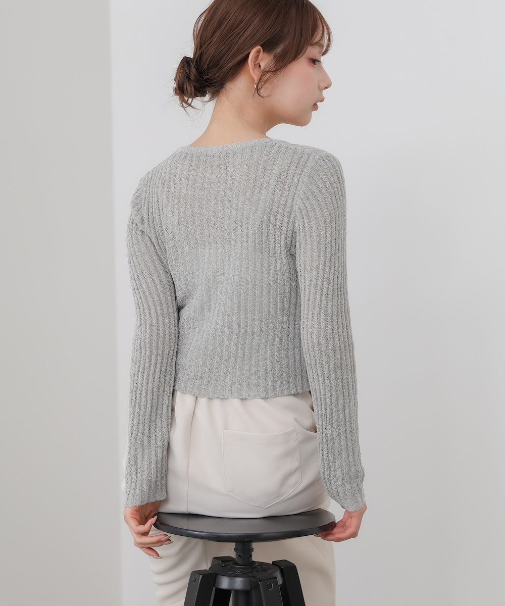 レイヤードデザインニットトップス