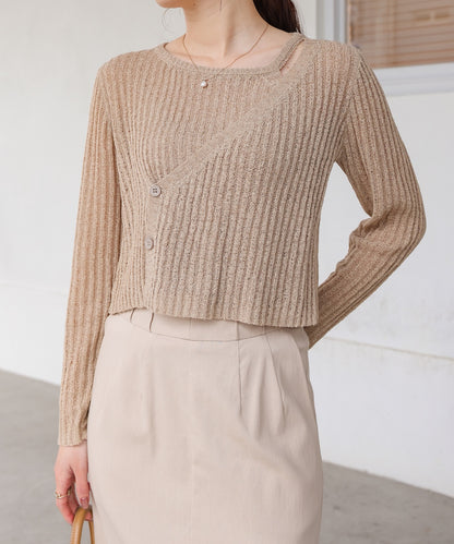 【公式サイト限定価格】layered design knit top